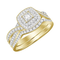 Thumbnail for LADIES BRIDAL RING SET 3/4 CT ROUND/PRINCESS DIAMOND 14K YELLOW GOLD