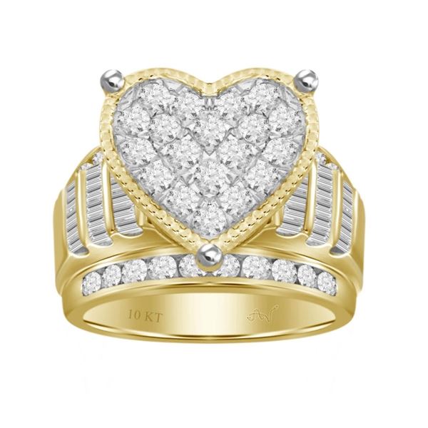 LADIES RING 1/2 CT ROUND DIAMOND 10K YELLOW GOLD