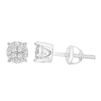 Thumbnail for LADIES EARRINGS 1/4 CT ROUND/PRINCESS INV DIAMOND 10K WHITE GOLD