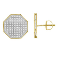 Thumbnail for MEN'S EARRINGS YUVA 1/2 CT ROUND DIAMOND 10K YELLOW GOLD