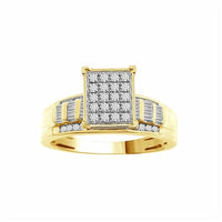 Thumbnail for LADIES RING 1/2 CT ROUND/BAGUETTE DIAMOND 10K YELLOW GOLD