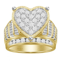 Thumbnail for LADIES RING 2 CT ROUND/BAGUETTE DIAMOND 10K YELLOW GOLD
