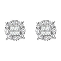 Thumbnail for LADIES EARRINGS 2 CT ROUND/PRINCESS DIAMOND 14K WHITE GOLD