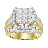 Thumbnail for LADIES RING 3 CT ROUND/BAGUETTE DIAMOND 10K YELLOW GOLD