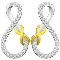 Thumbnail for LADIES EARRINGS 1/15 CT ROUND DIAMOND SILVER WITH 10K YELLOW PLATED