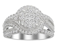 Thumbnail for LADIES RING 1 CT ROUND/PRINCESS DIAMOND 14K WHITE GOLD