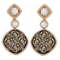 Thumbnail for LADIES EARRINGS 1 CT WHITE/CHOCOLATE ROUND DIAMOND 14K ROSE GOLD