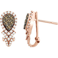Thumbnail for LADIES EARRINGS 1 CT CHOCOLATE ROUND DIAMOND 10K ROSE GOLD