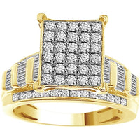 Thumbnail for LADIES RING 1 1/2 CT ROUND/ BAGUETTE DIAMOND 10K YELLOW GOLD