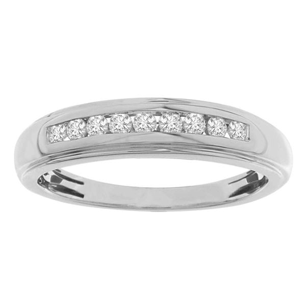 LADIES RING 1/6 CT ROUND DIAMOND 10K WHITE GOLD