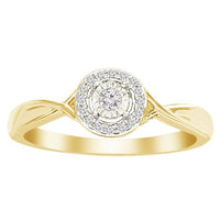 Thumbnail for LADIES RING 1/10 CT ROUND DIAMOND 10K YELLOW GOLD