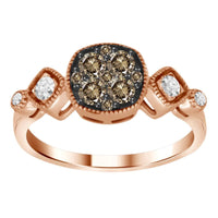 Thumbnail for LADIES RING 5/8 CT WHITE/CHOCOLATE ROUND DIAMOND 14K ROSE GOLD