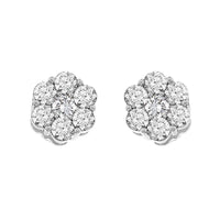Thumbnail for LADIES EARRINGS 2 CT ROUND DIAMOND 14K WHITE GOLD