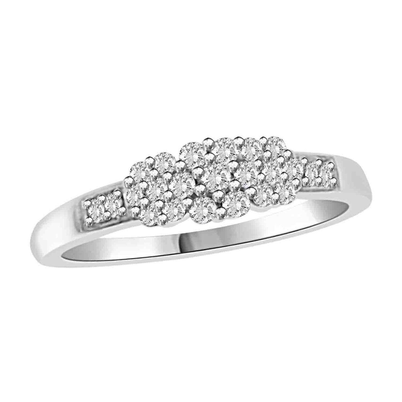 LADIES RING 1/4 CT ROUND DIAMOND 10K WHITE GOLD