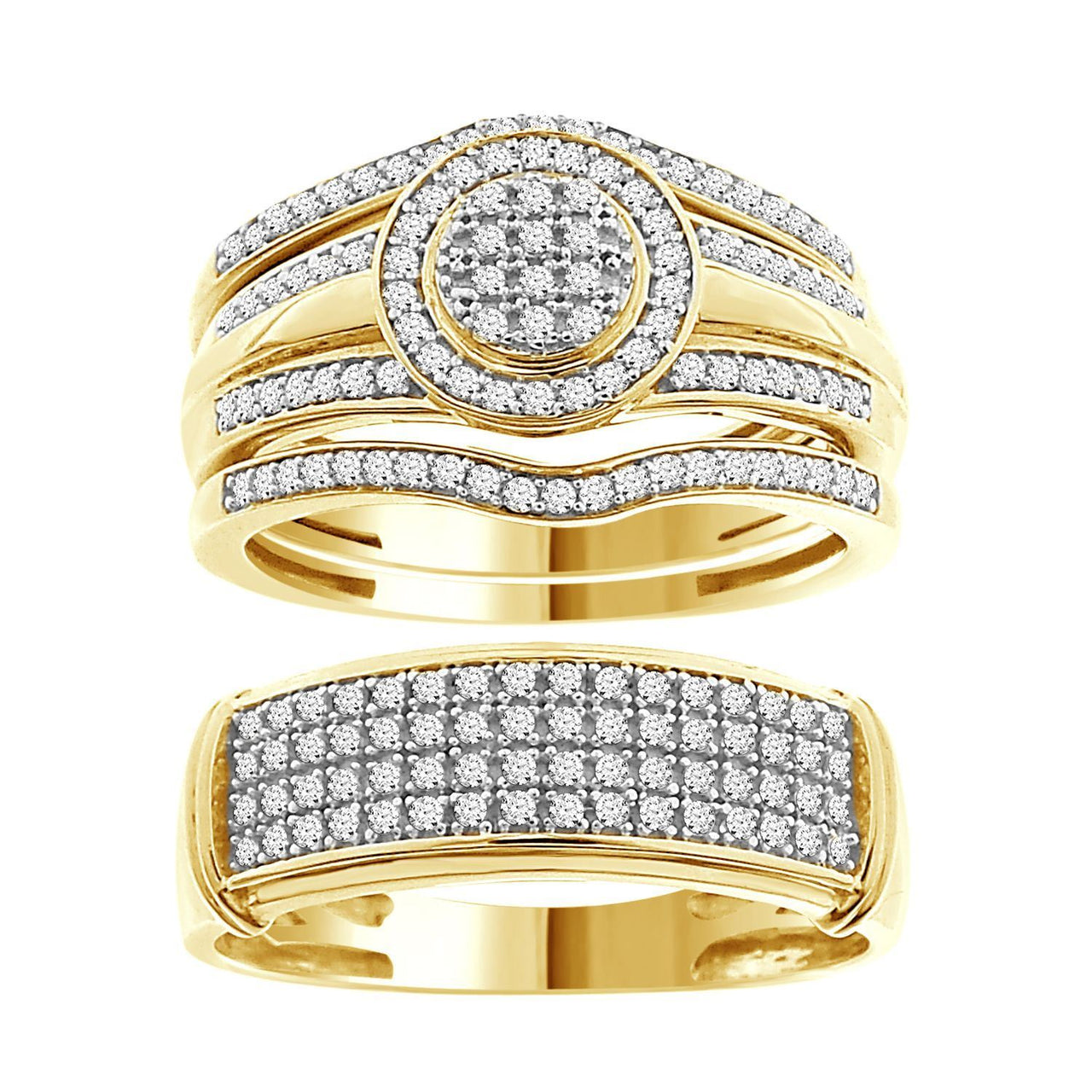 LADIES RING 1/2 CT ROUND DIAMOND 10K YELLOW GOLD