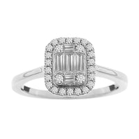 Thumbnail for LADIES RING 3/8 CT ROUND/BAGUETTE DIAMOND 14K WHITE GOLD