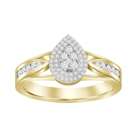 Thumbnail for LADIES RING 1/3 CT ROUND DIAMOND 10K YELLOW GOLD
