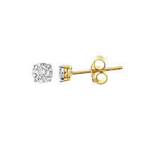 Thumbnail for LADIES EARRINGS 1/4 CT ROUND DIAMOND 10K YELLOW GOLD