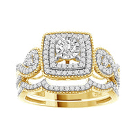 Thumbnail for LADIES BRIDAL RING SET 1/2 CT ROUND DIAMOND 14K YELLOW GOLD