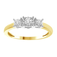 Thumbnail for LADIES RING 1/4 CT ROUND DIAMOND 10K YELLOW GOLD