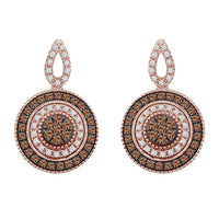 Thumbnail for LADIES EARRINGS 7/8 CT ROUND DIAMOND 14K ROSE GOLD