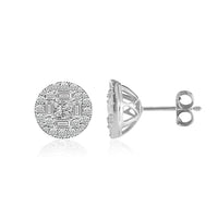 Thumbnail for LADIES EARRINGS 1 CT ROUND/PRINCESS/BAGUETTE DIAMOND 14KWHITE GOLD