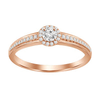 Thumbnail for LADIES ENGAGEMENT RING 1/4 CT ROUND DIAMOND 10K ROSE GOLD