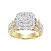 Thumbnail for LADIES RING 1 1/2 CT ROUND/BAGUETTE DIAMOND 10K YELLOW GOLD