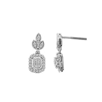 Thumbnail for LADIES EARRINGSS 1/2 CT ROUND/BAGUETTE  DIAMOND 14K WHITE GOLD