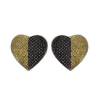 Thumbnail for LADIES EARRINGS 1/2 CT BLACK/CANARY ROUND DIAMOND SILVER