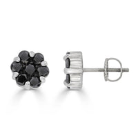 Thumbnail for LADIES EARRINGS 1 5/8 CT WHITE/BLACK ROUND DIAMOND STESILVER
