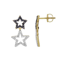 Thumbnail for LADIES EARRINGS 3/8 CT WHITE/BLACK ROUND DIAMOND 14K YELLOW GOLD