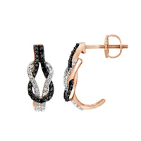 Thumbnail for LADIES EARRINGS 1/3 CT WHITE/BLACK ROUND DIAMOND 14K ROSE GOLD