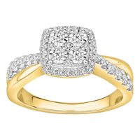 Thumbnail for LADIES RING 1/2 CT ROUND DIAMOND 10K YELLOW GOLD
