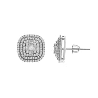 Thumbnail for LADIES EARRINGS 3/4 CT ROUND/PRINCESS/BAGUETT DIAMOND 14K WHITE GOLD