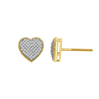 Thumbnail for LADIES EARRINGS 1/5 CT ROUND DIAMOND 10K YELLOW GOLD