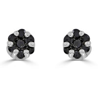 Thumbnail for LADIES EARRINGS 1/6 CT BLACK ROUND DIAMOND SILVER