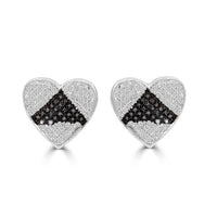 Thumbnail for LADIES EARRINGS 1/3 CT BLACK/WHITE ROUND DIAMOND SILVER