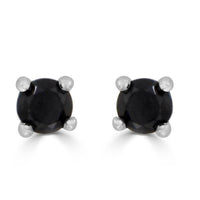Thumbnail for LADIES EARRINGS 1/3 CT BLACK ROUND DIAMOND SILVER