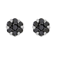 Thumbnail for LADIES EARRINGS 3/4 CT BLACK ROUND DIAMOND SILVER