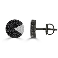 Thumbnail for LADIES EARRINGS 3/4 CT BLACK/WHITE ROUND DIAMOND SILVER