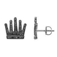 Thumbnail for LADIES EARRINGS 7/8 CT BLACK/WHITE ROUND DIAMOND SILVER