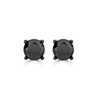 Thumbnail for LADIES EARRINGS 1/2 CT BLACK ROUND DIAMOND SILVER