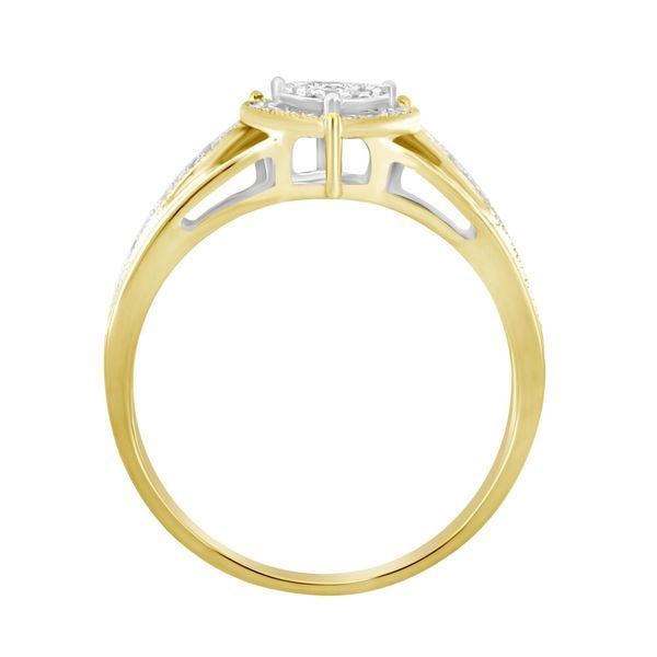 LADIES HEART RING 1/5 CT ROUND DIAMOND 10K YELLOW GOLD