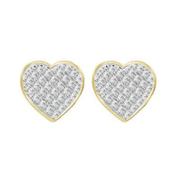 Thumbnail for MEN'S YUVA  EARRINGS 1/10 CT ROUND DIAMOND 10K YELLOW GOLD
