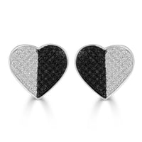 Thumbnail for LADIES EARRINGS 1/2 CT BLACK/WHITE ROUND DIAMOND SILVER