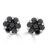 Thumbnail for LADIES EARRINGS 1 5/8 CT WHITE/BLACK ROUND DIAMOND STESILVER
