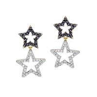 Thumbnail for LADIES EARRINGS 3/8 CT WHITE/BLACK ROUND DIAMOND 14K YELLOW GOLD
