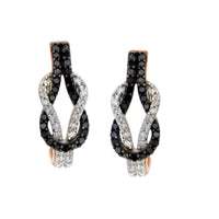 Thumbnail for LADIES EARRINGS 1/3 CT WHITE/BLACK ROUND DIAMOND 14K ROSE GOLD