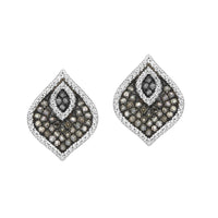 Thumbnail for LADIES EARRINGS 1/3 CT WHITE/CHOCOLATE ROUND DIAMOND SILVER